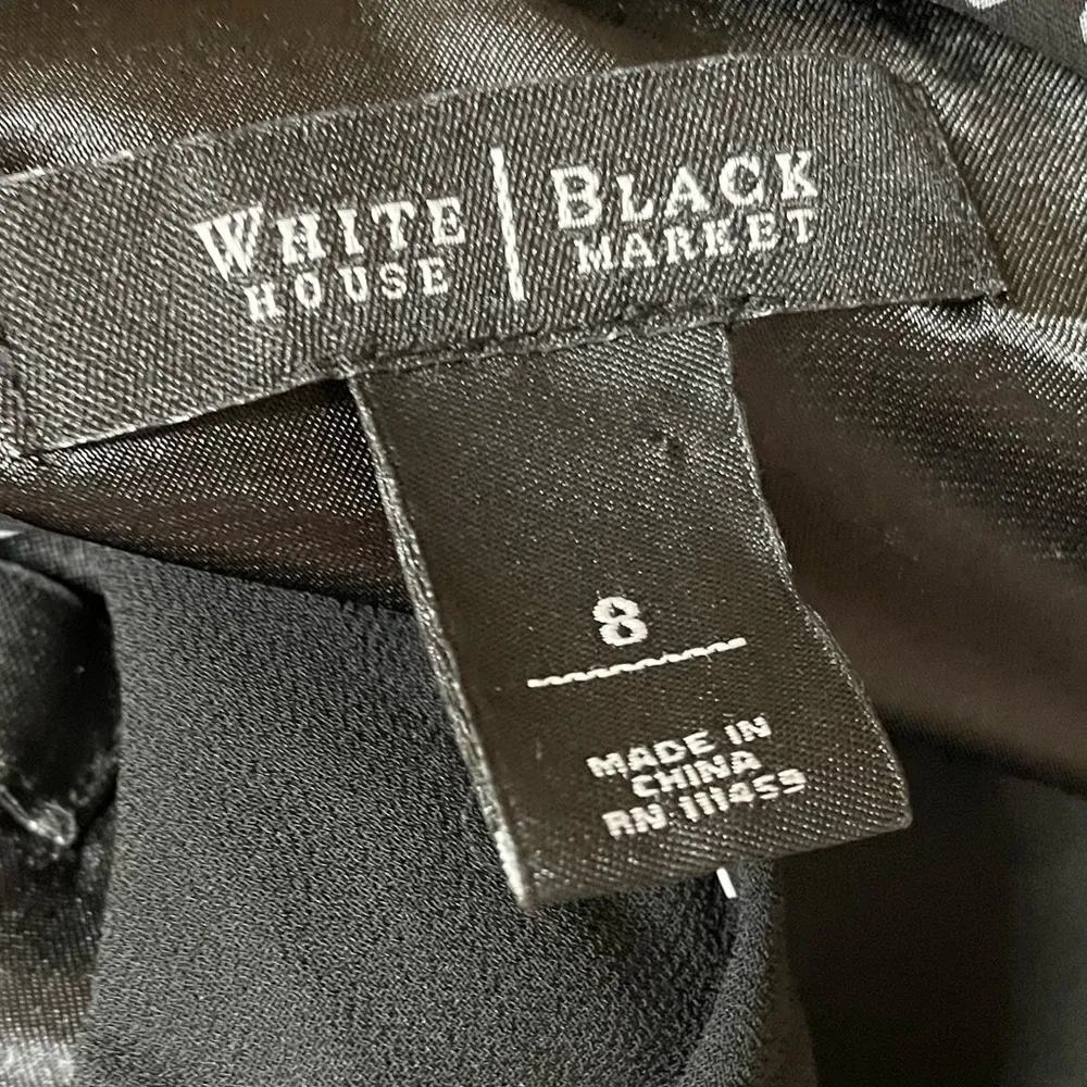 White House Black Market Women’s Black Polka Dot Sleeveless Ruffle Dress Sz 8 - Image 4