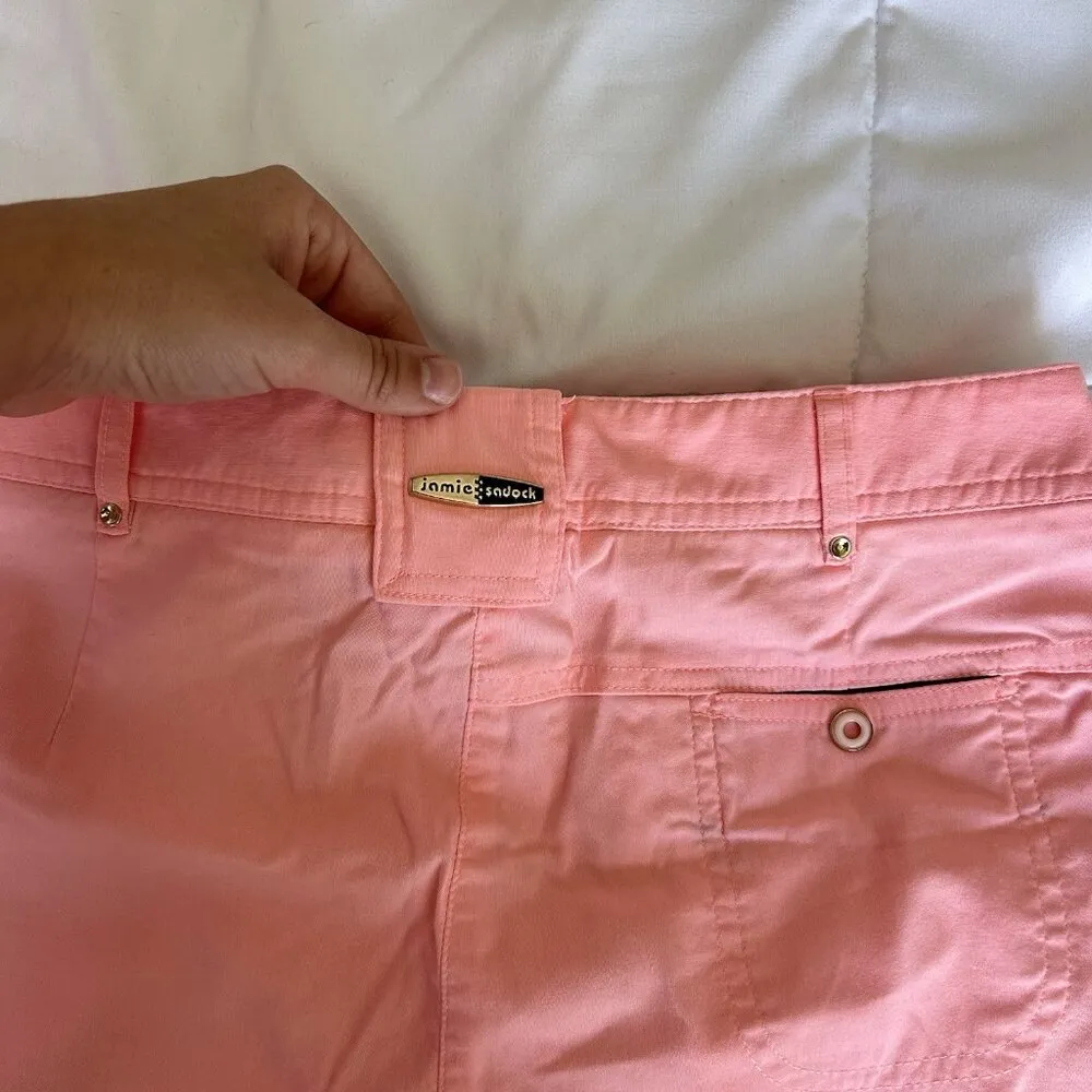 Jamie Sadock Neon Pink Bermuda Shorts Golf Athletic Pockets Vintage 90s Y2K Size 4 - Image 9