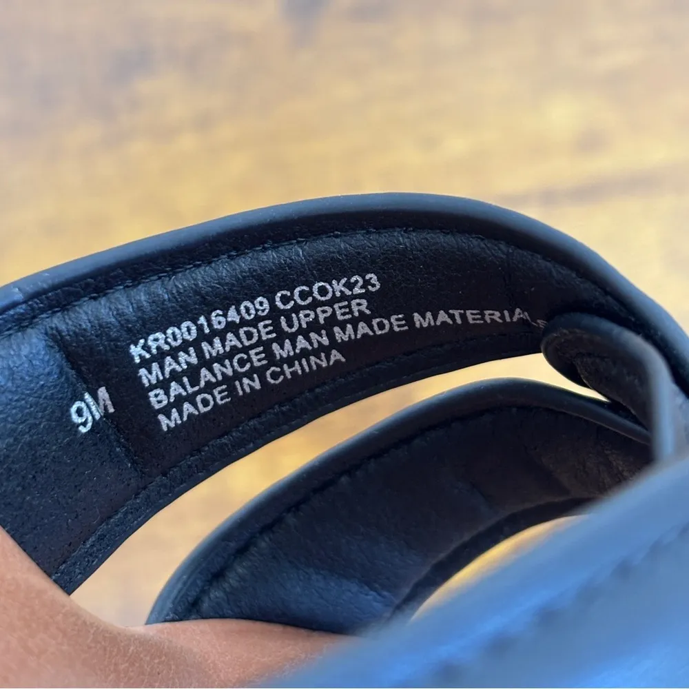 NWOT KORKS Dee Block Heel Black Platform Sandals Size 9 Faux Leather - Image 5