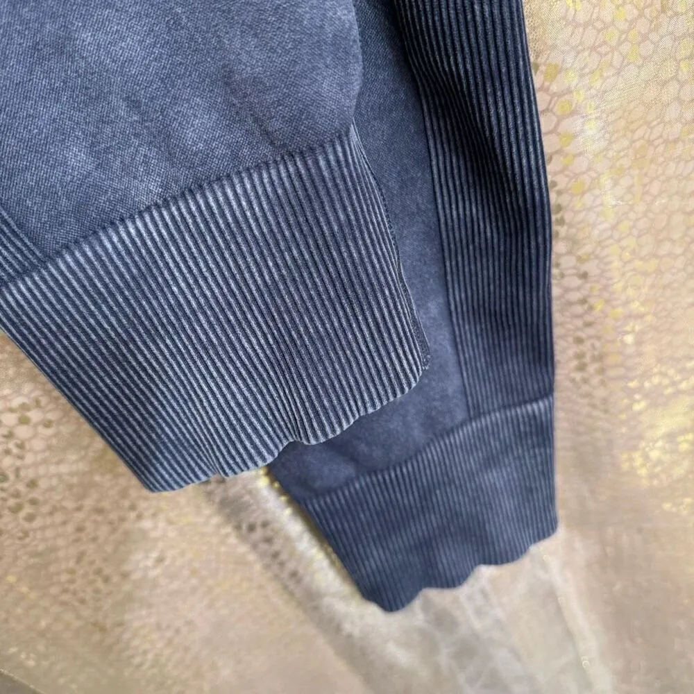 Curves N Combat Boots Navy Blue High Waist Ribbed Leggings L/XL - Image 5