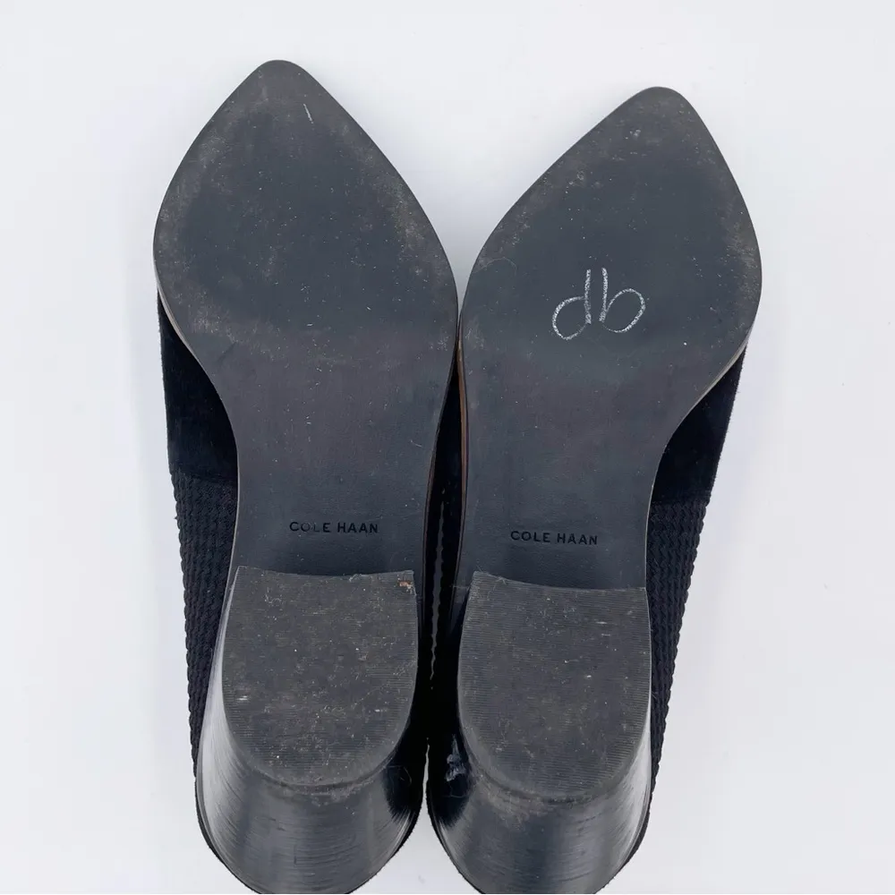 Cole Haan Grand OS Maggie Black Knit Suede Pointed Toe Ankle Boots Womens Size 9 - Image 10