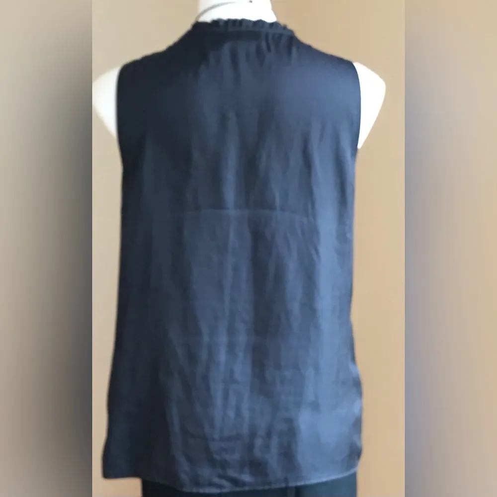 DKNY Jeans Sleeveless Black Front Tie Sequin Top Sz. M - Image 3