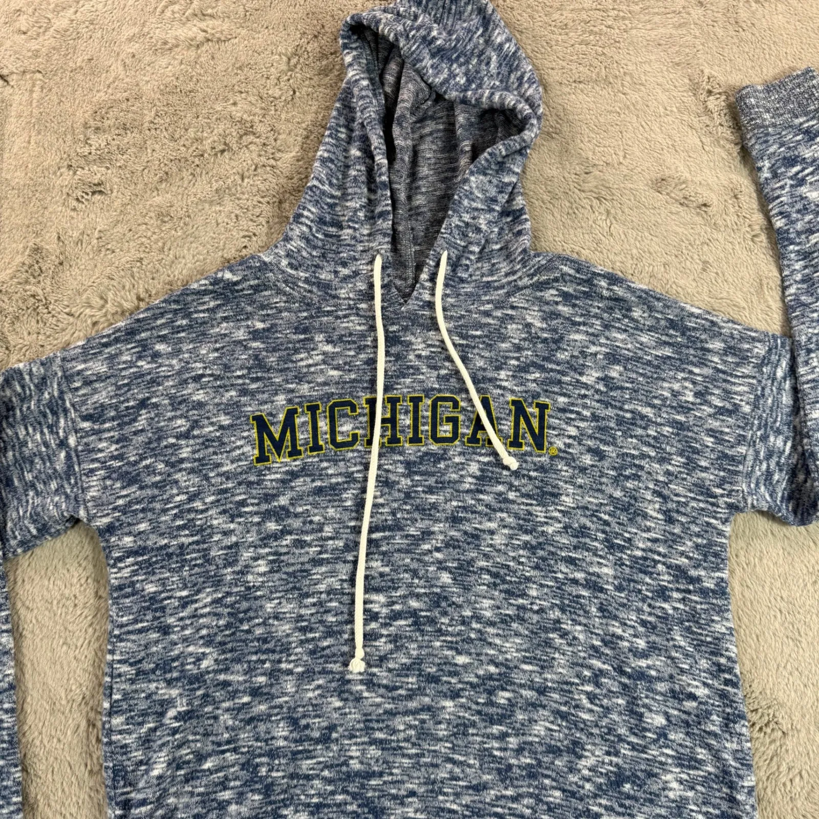 UG Apparel Michigan Wolverines‎ Blue Knit Hoodie Sweatshirt Woman Size M Size M - Image 2