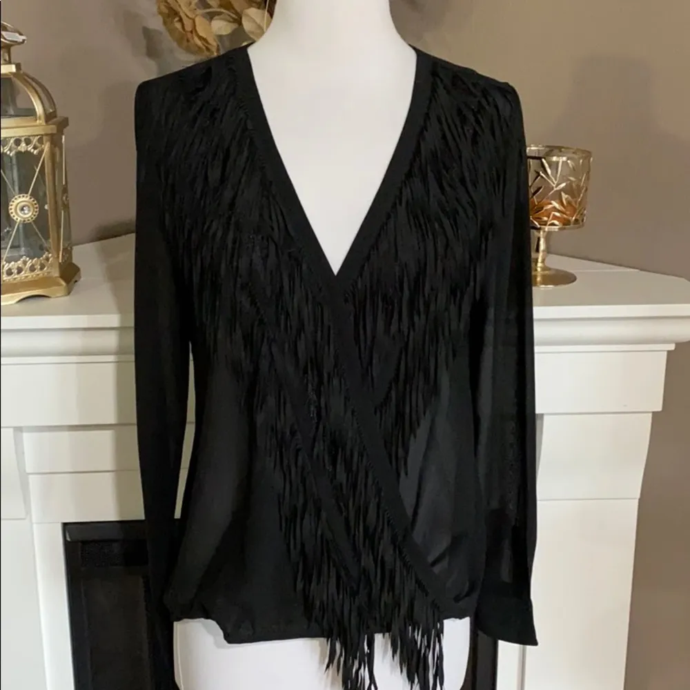 Yoana Baraschi Grand Illusions Wrap Fringe Blouse - Image 3