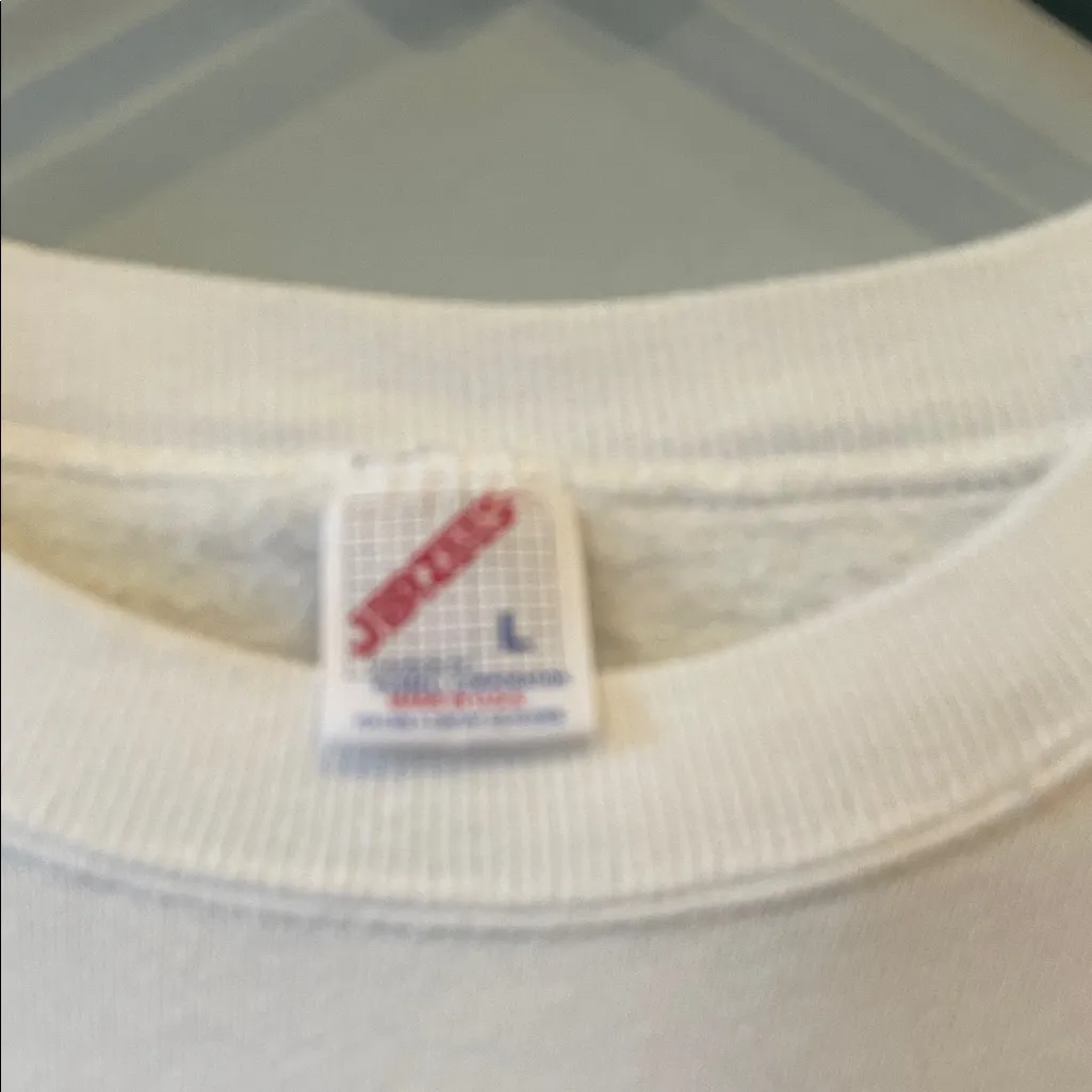 White Sweatshirt vintage 90’s with cotton   Boll on front - Image 2