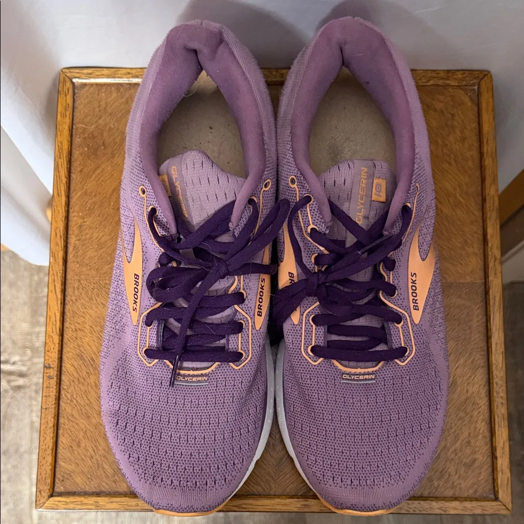 Brooks Women's Purple and Peach Glycerin 18 Running Shoes Size 10.5 - Image 2