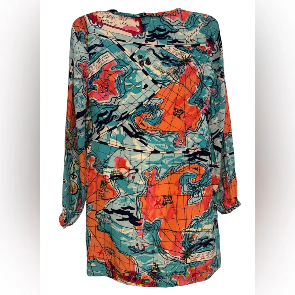 LILY PULITZER | X Marks the Spot Connie Dress size 0 100% silk resortwear - Image 3