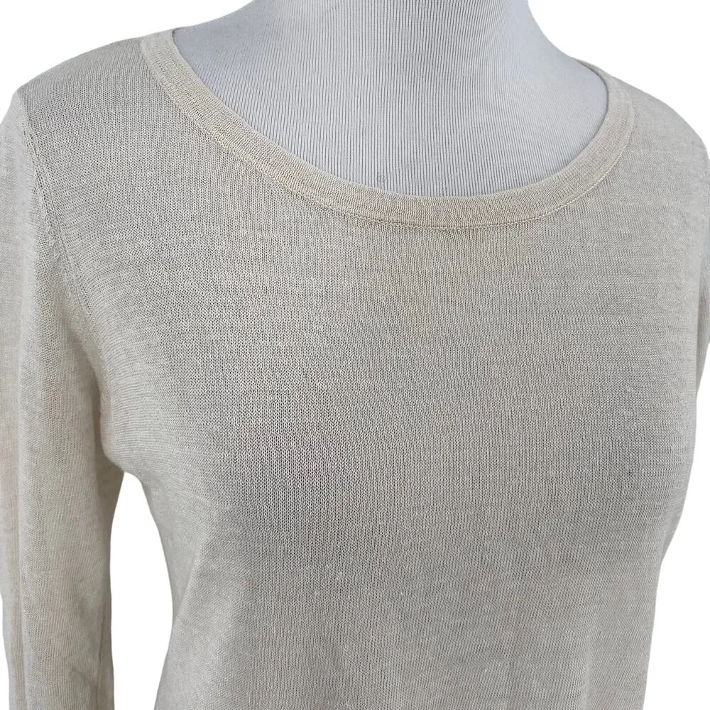 Eileen Fisher Petite Organic Linen Asymmetrical Sweater Size Petite - Image 4