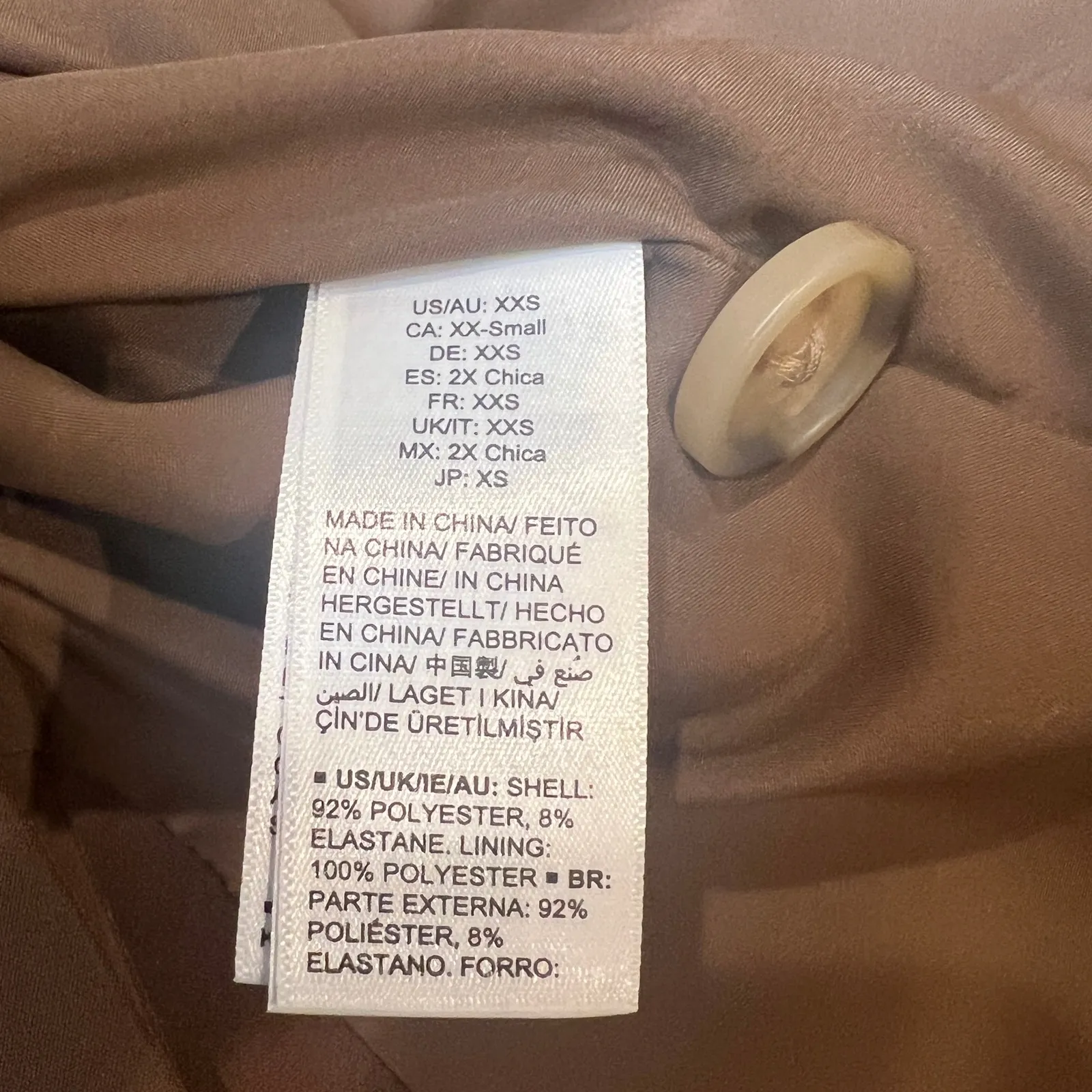 The Drop Women's XXS Brown Long Blazer Structured Stretch Workcore Neutralcore - Image 6