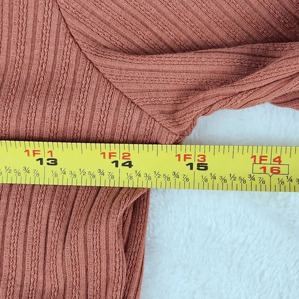 Heart & Hips Womens Long Sleeve Crop Top with Buttons Size M Pink / Rose - Image 7