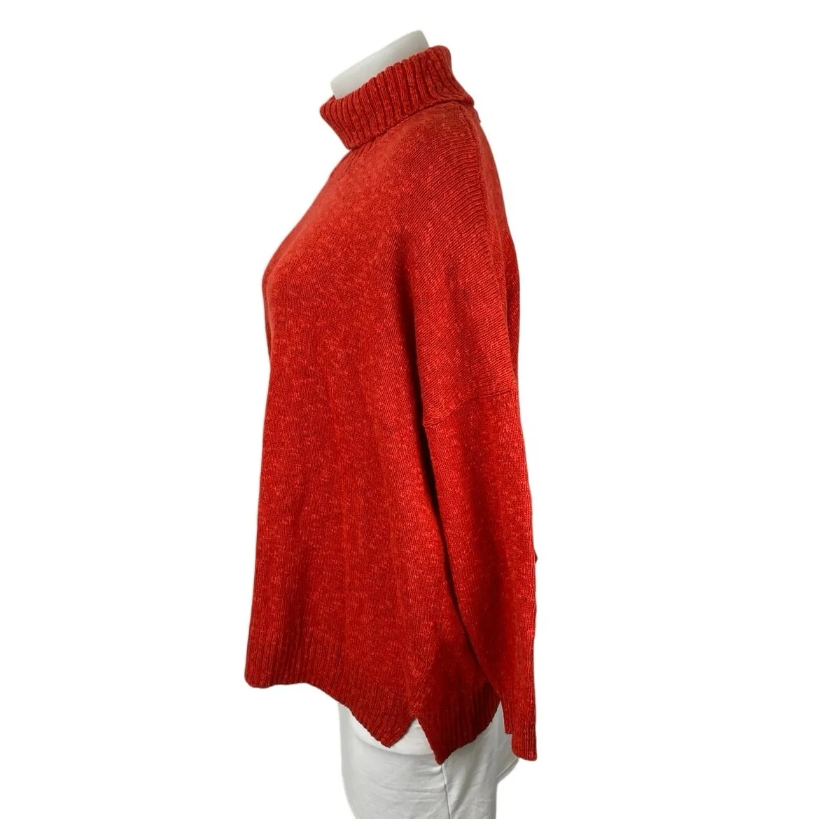 J.Jill Women's Red Turtleneck Long Sleeve Textured Knit Pullover Sweater Top 2X - Image 2