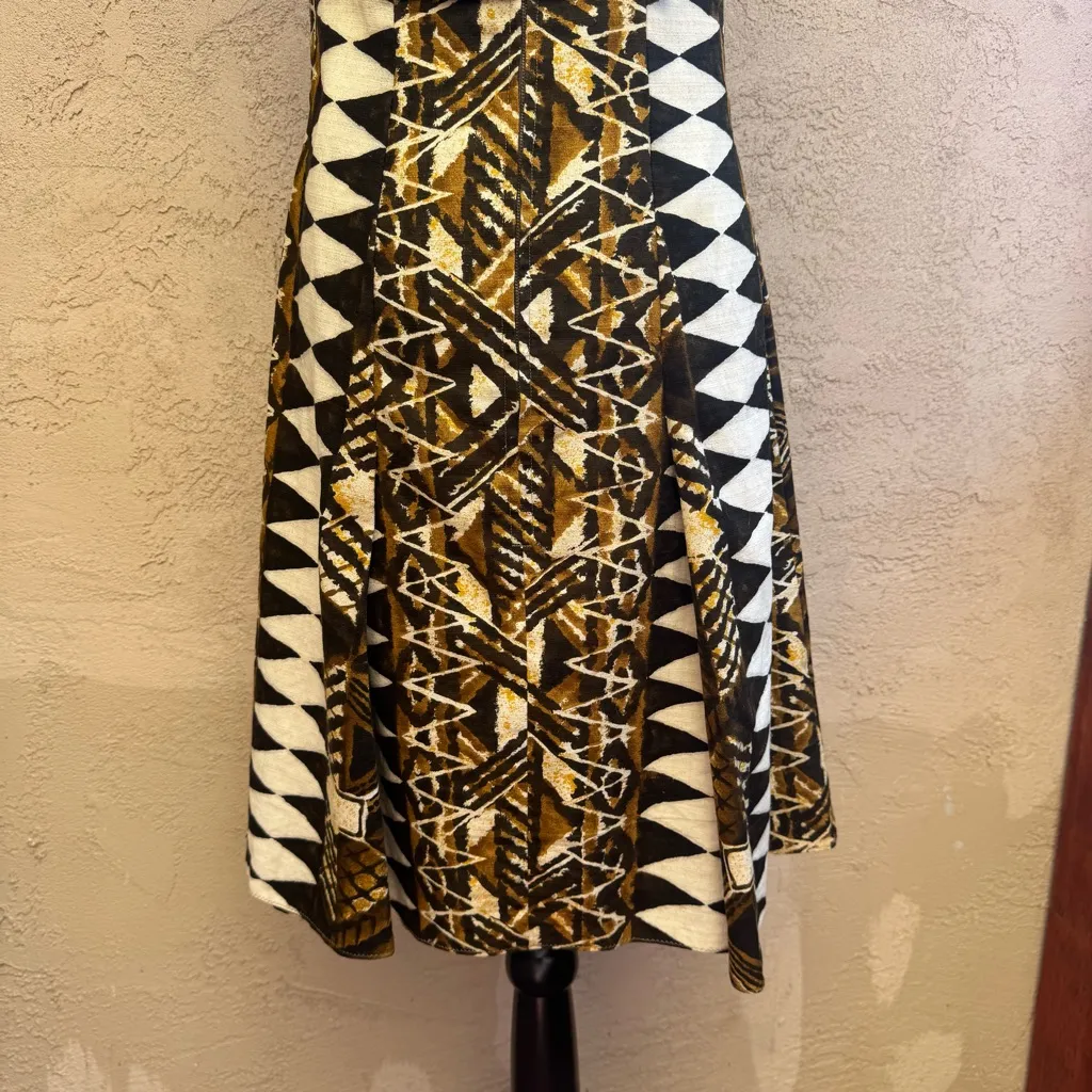 Vintage Handmade 70’s Button Back Detail Tiki Bar Mini Dress Black - Image 8