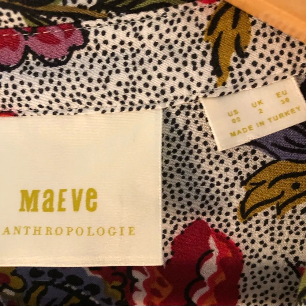 Anthropologie Maeve Janie Flounced Peasant Blouse. Size 00. - Image 3