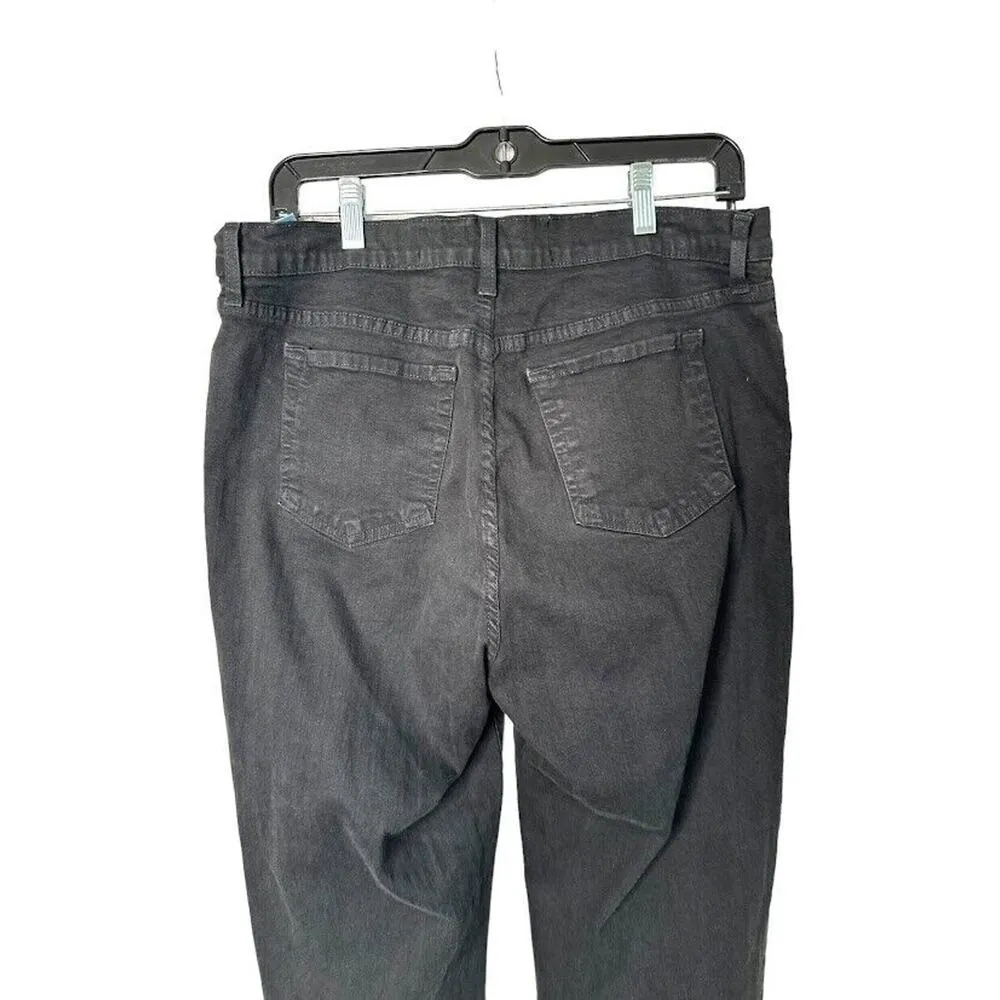 NYDJ Women's Vintage High Rise Straight Leg Black Denim Jeans Size 14 Stretch - Image 3