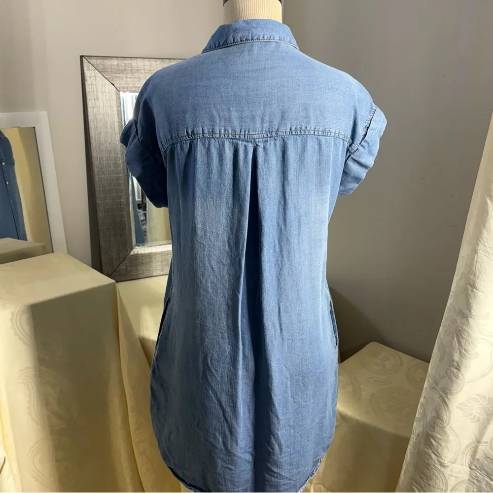 Velvet Heart denim Buttoned Mini Dress with Cuffed Sleeves - Image 8