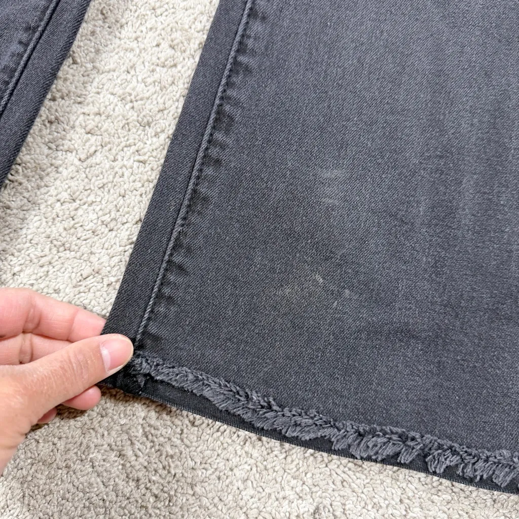 Democracy Ab Solution Itty Bitty Bootcut Jeans Mid Rise Raw Hem Washed Black 2 - Image 15