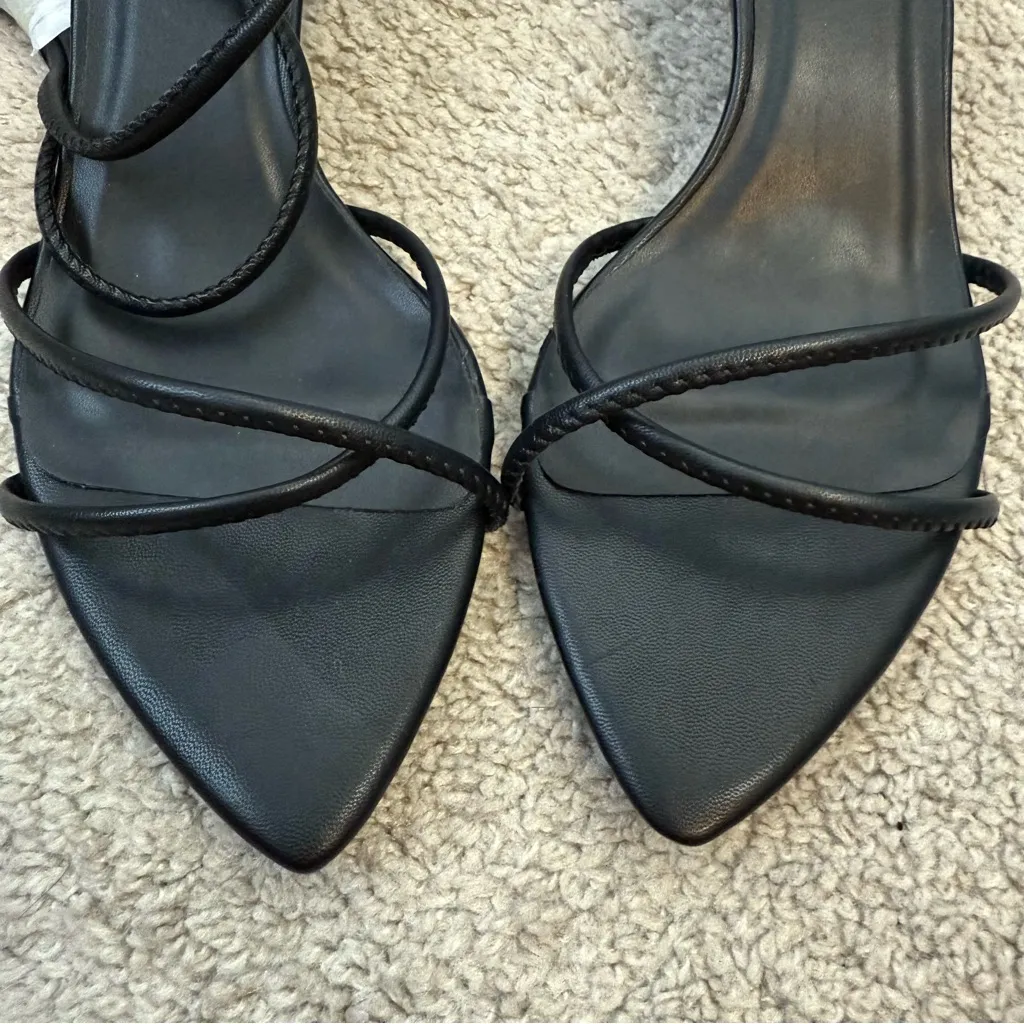 VICI Bella Strappy Faux Leather Kitten Heel Sandals Black 9 - Image 4