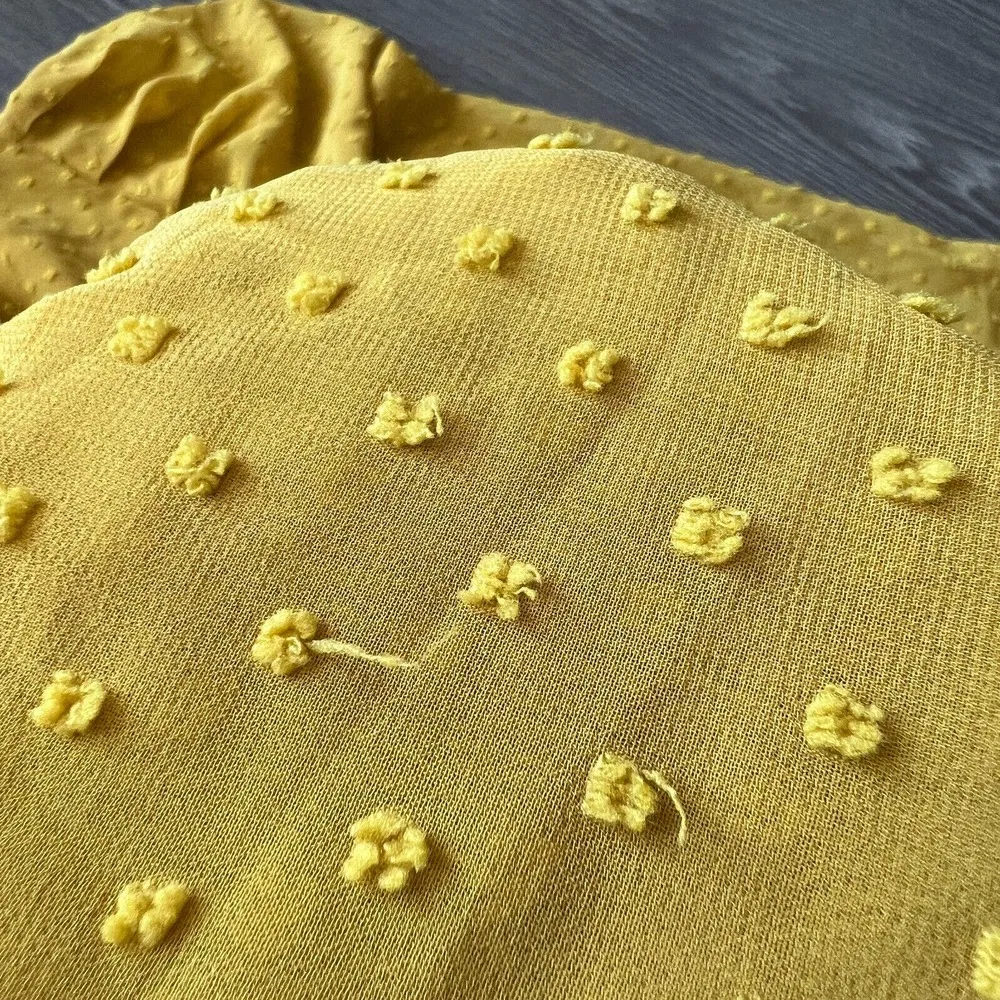 Dress Small Ruffle Mini Swiss Dot Mustard Yellow - Image 13