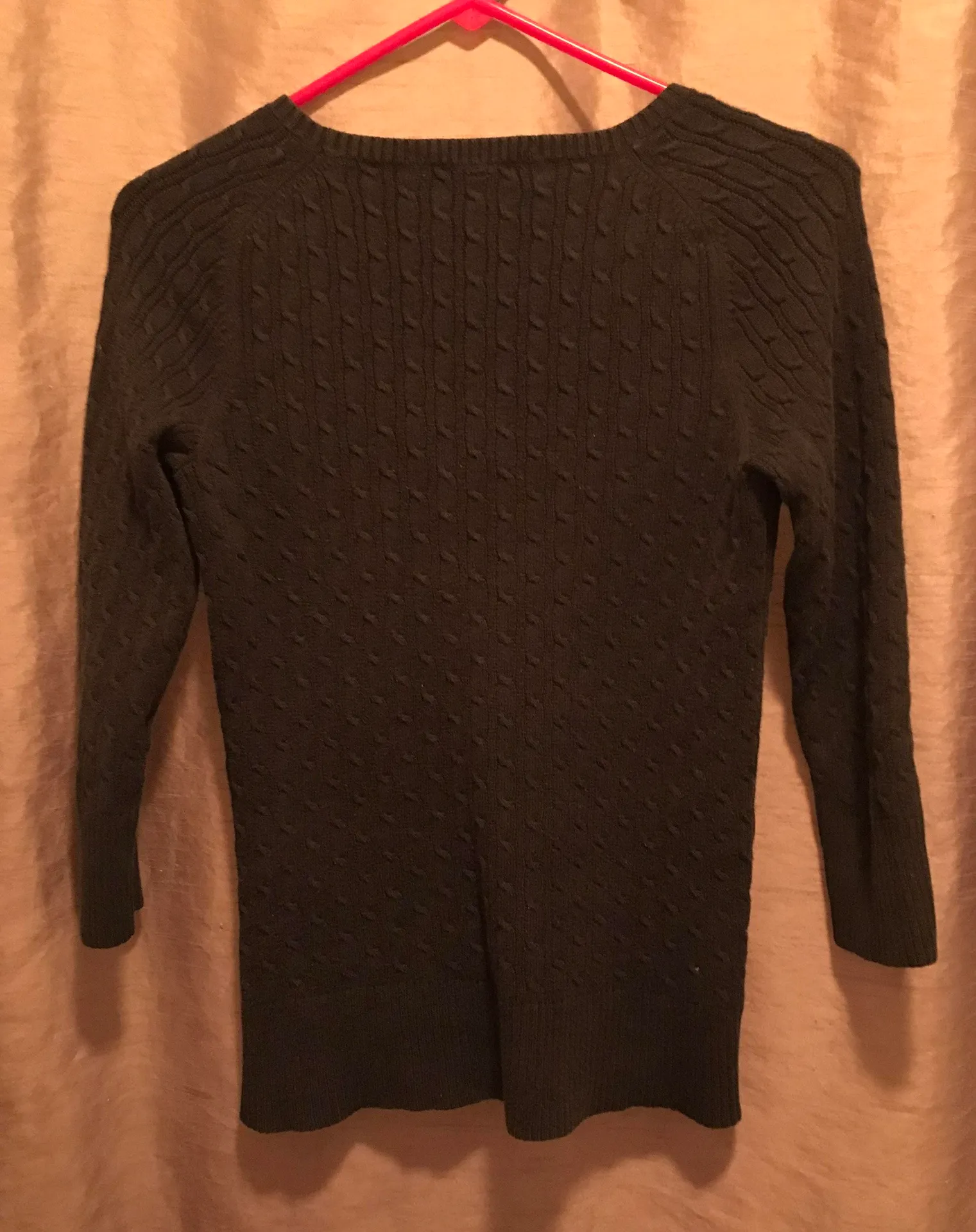 Black 3/4 Sleeve Crewneck Sweater  - Image 3