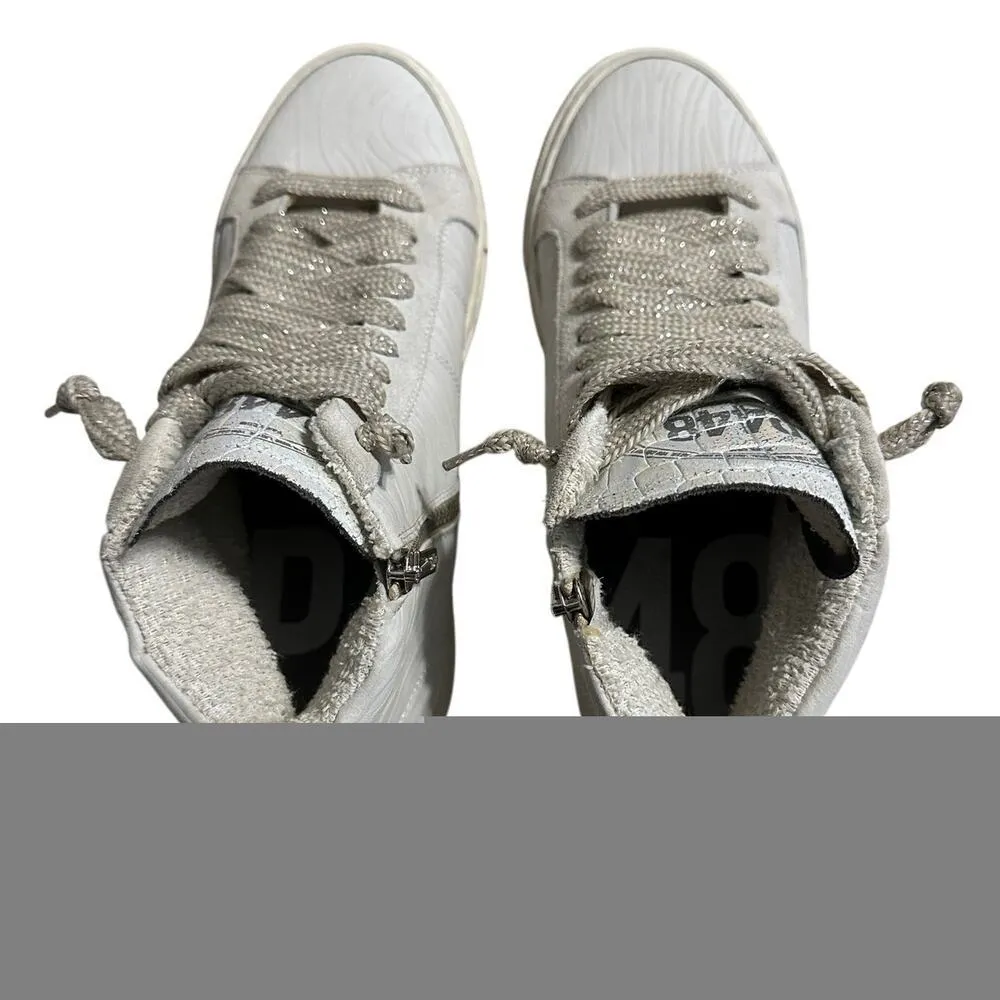 P448 Star White Zebra High Top Lace Up Sneakers Women's SZ 40 EU 9 US Skate Fur - Image 2