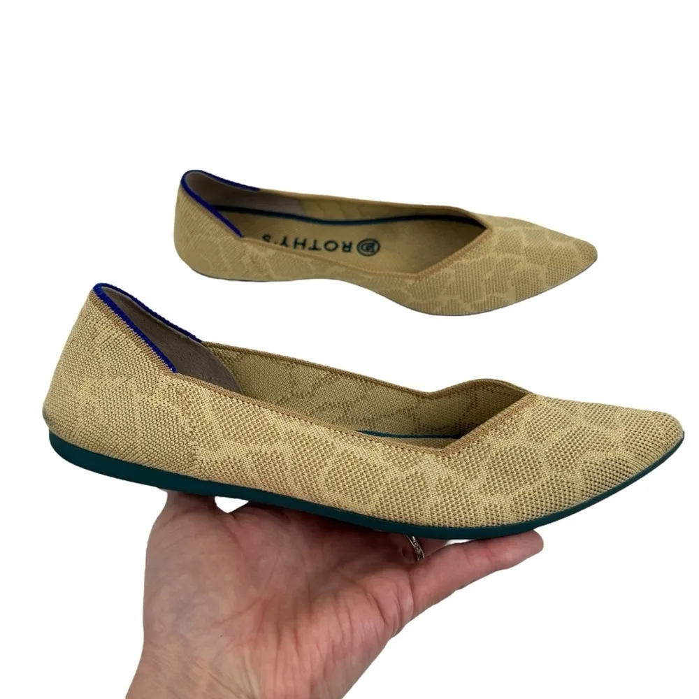 Rothys Ballet Flats Sahara Gold Point Toe Women's Casual Shoe Size 8.5 Retired - Image 7