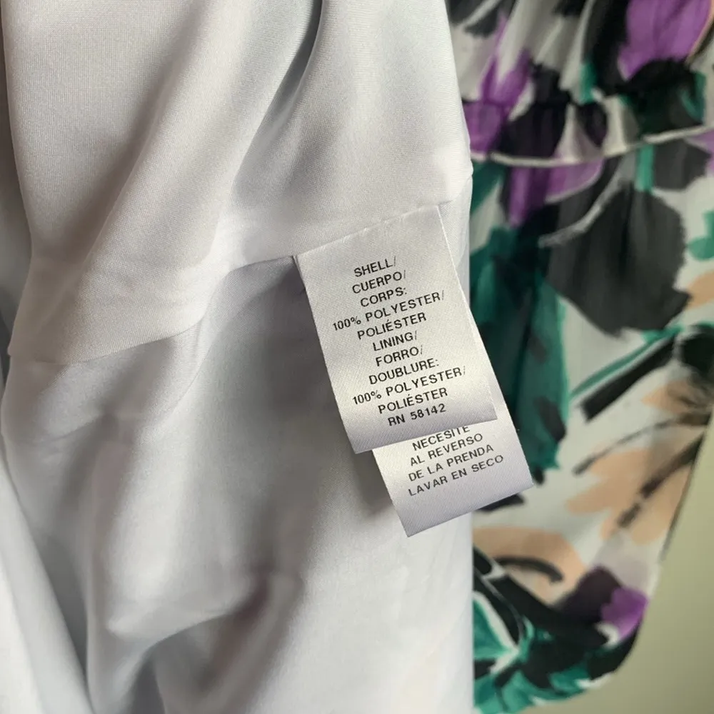 Donna Morgan Nordstrom Tropical Floral Chiffon Resort Maxi Dress (Sz 8) Purple - Image 12