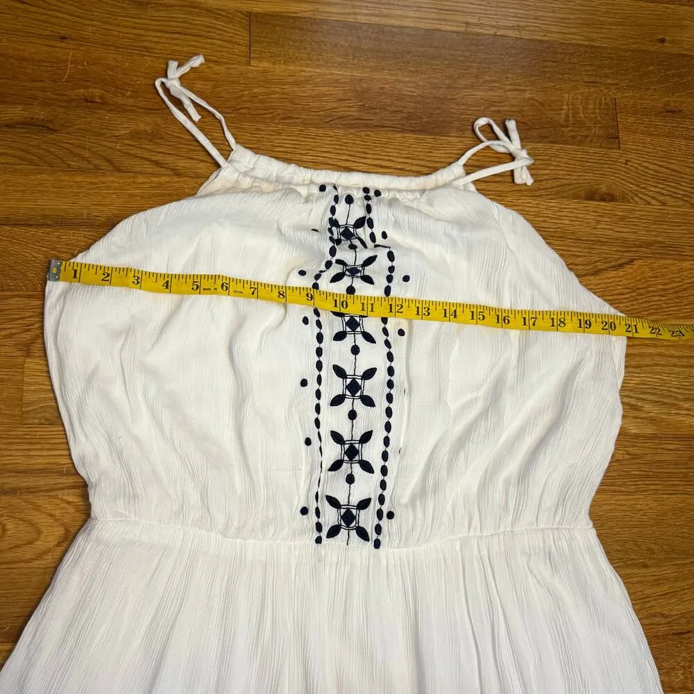 Maurice’s Womens XL White Black Embroidered Gauze Maxi Dress Boho Vacation New - Image 2