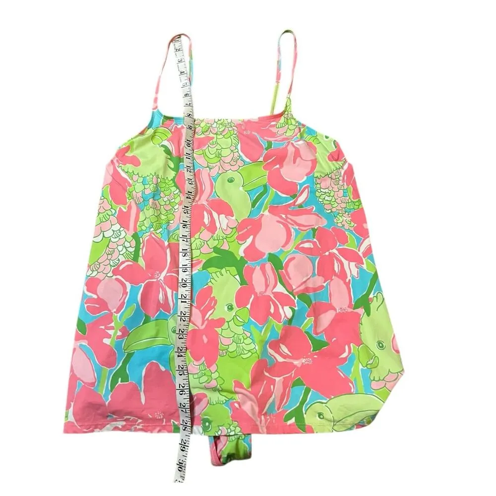 Lilly Pulitzer One-Piece Parrot Pattern Pink & Green Swimsuit Size 8  Vintage - Image 4