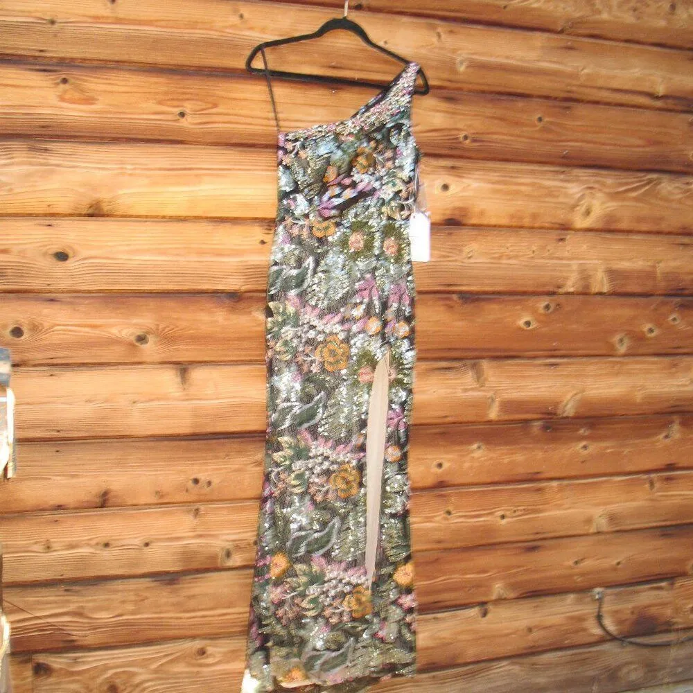 Mac Duggal 49574 Embellished Floral One Shoulder Gown Dress - Image 7