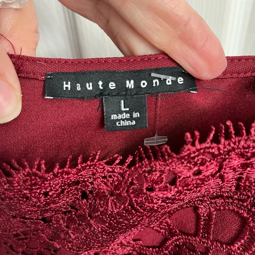 🩵NWOT HAUTE MONDE LACE JUMPSUIT, Large - Image 3