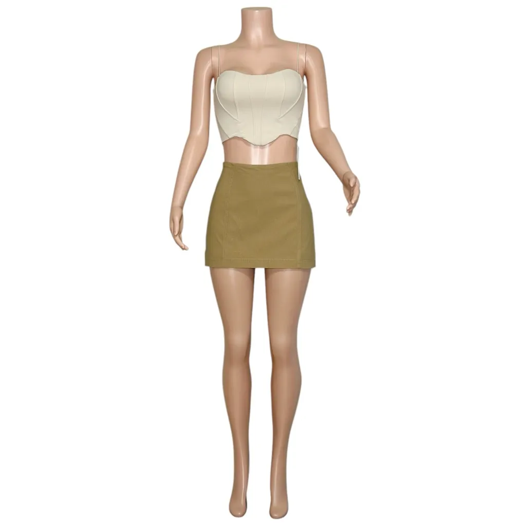 HOUSE OF CB Nisha Sculpting Mini Skirt, Tan, Large - Image 8