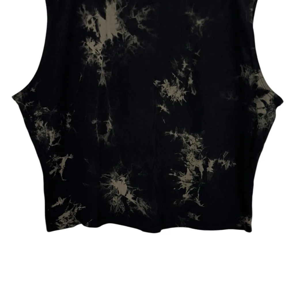 Disturbia Erosion Tie Dye Sleeveless Tee in Black/Green size 16 NWT 100% Cotton Black - Image 5