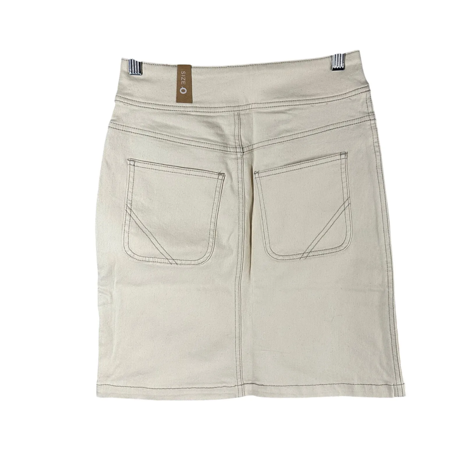 Prana Organic Cotton Broadway Denim Mini Skirt Size 0 Natural - Image 3