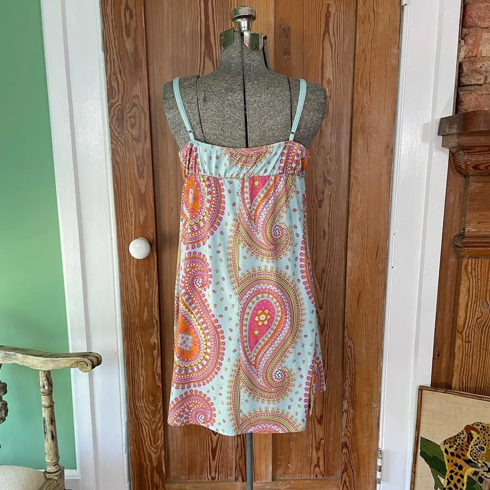 Betseyville Betsey Johnson Vintage Y2K Paisley Bow Detail Slip Dress - Sz XL - Image 11