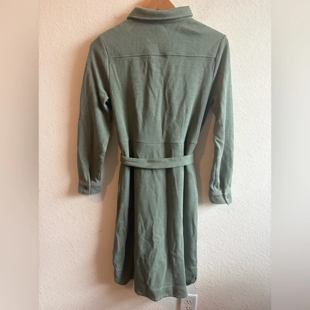 BODEN Ponte Midi Shirt Dress Alder Green Utility Belted US Size 10 - Image 6