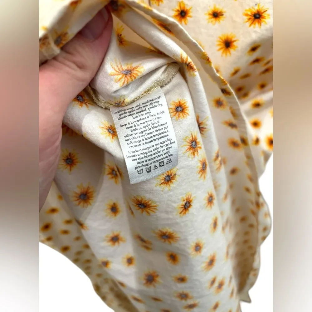 We Wore What Loose Shift Smocked Summer Sun Flower Maxi Smocked Dress  Sunflower - Image 6