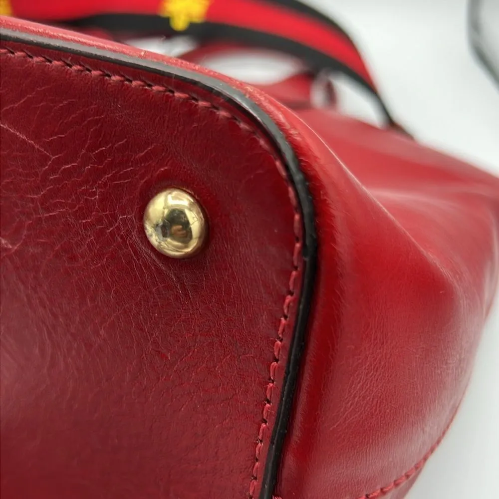 Tuscany Leather Hand Stained Vegetable Tanned Leather Red Crossbody/Hand Bag B69 - Image 10