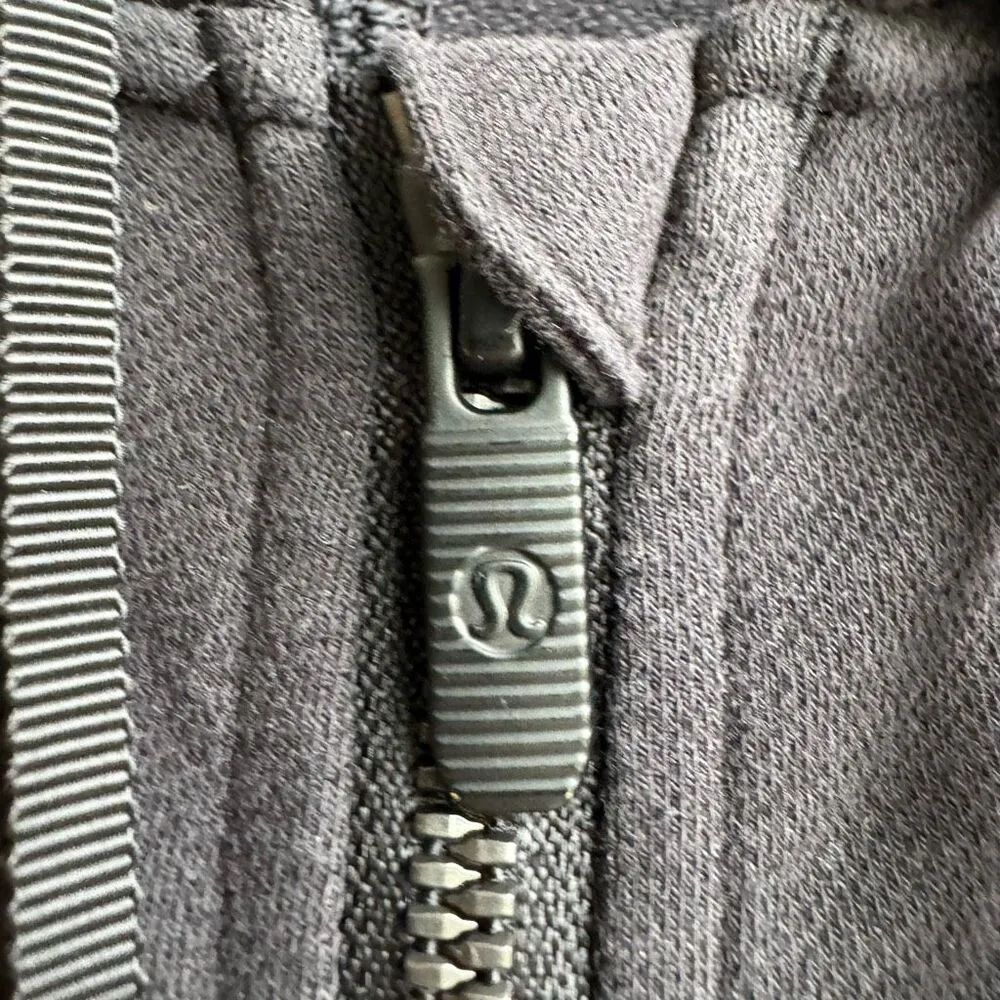 Lululemon Next Move Cropped Full Zip Jacket Black Stretch French Terry Size 4 - Image 3