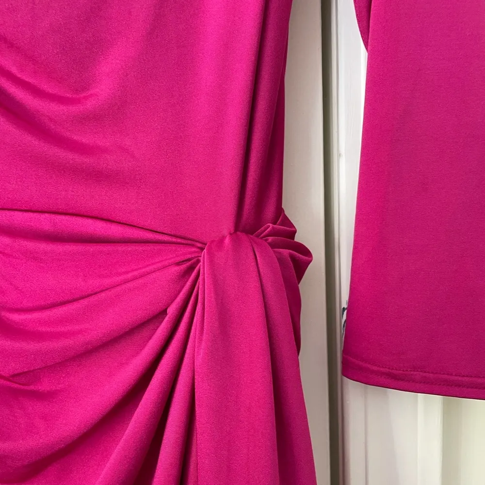 Tadashi Shoji Lipstick Pink Cowl Neck formal dress - Image 4