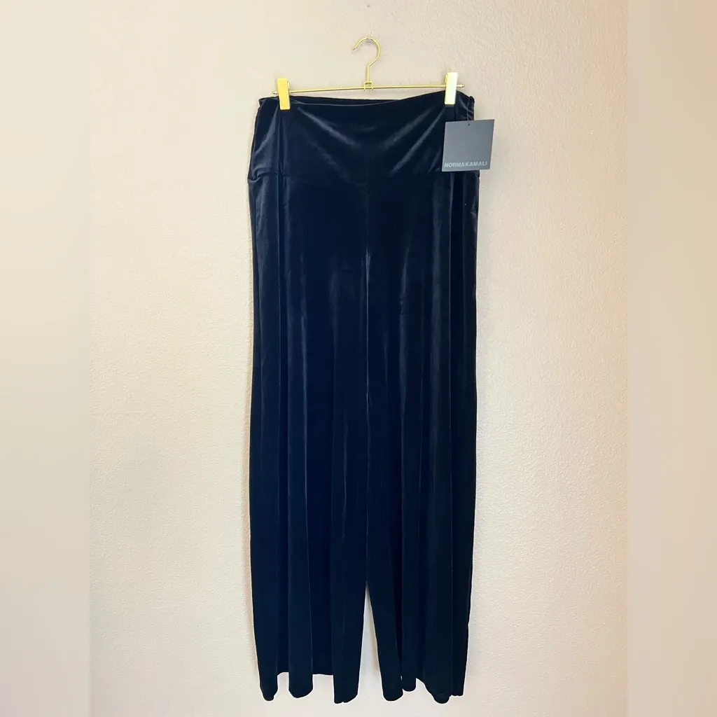 Norma Kamali NWT Wide-Leg High-Waist Velvet Pants Size XL - Image 3