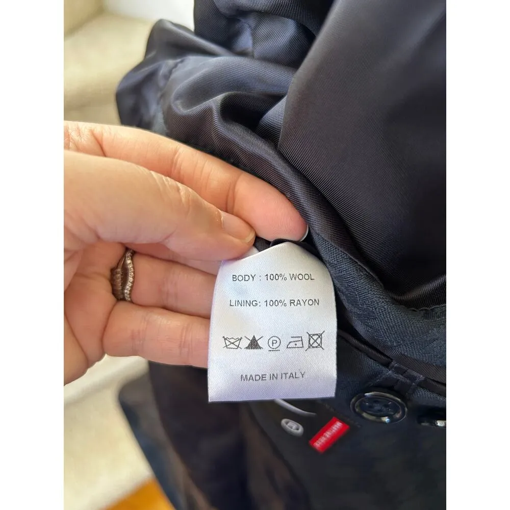 Nike Martine Rose MII Navy Wool Printed Houndstooth Double Breasted Blazer - Image 16