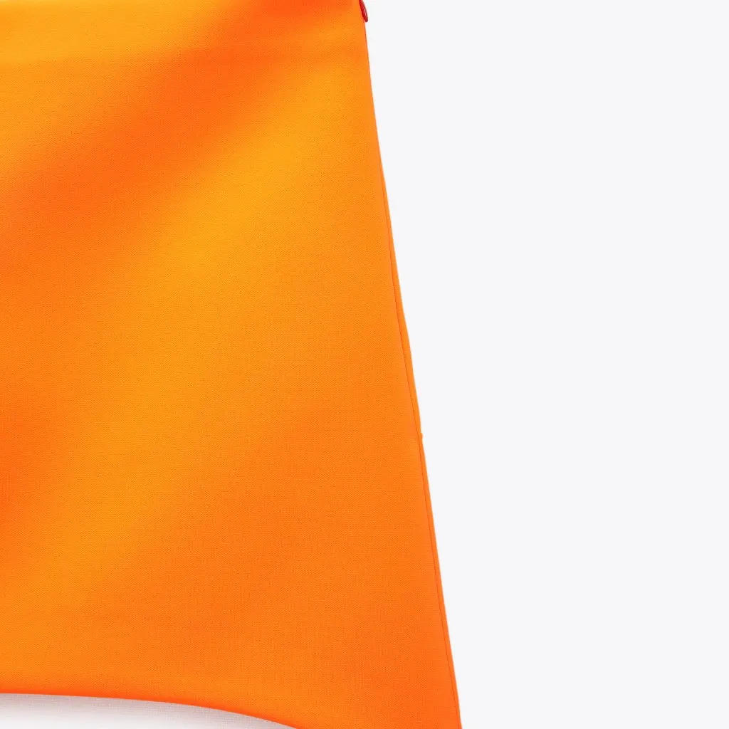 NWT ZARA BLOGGERS FAV ASYMMETRIC MINI SKIRT BRIGHT ORANGE XL - Image 9