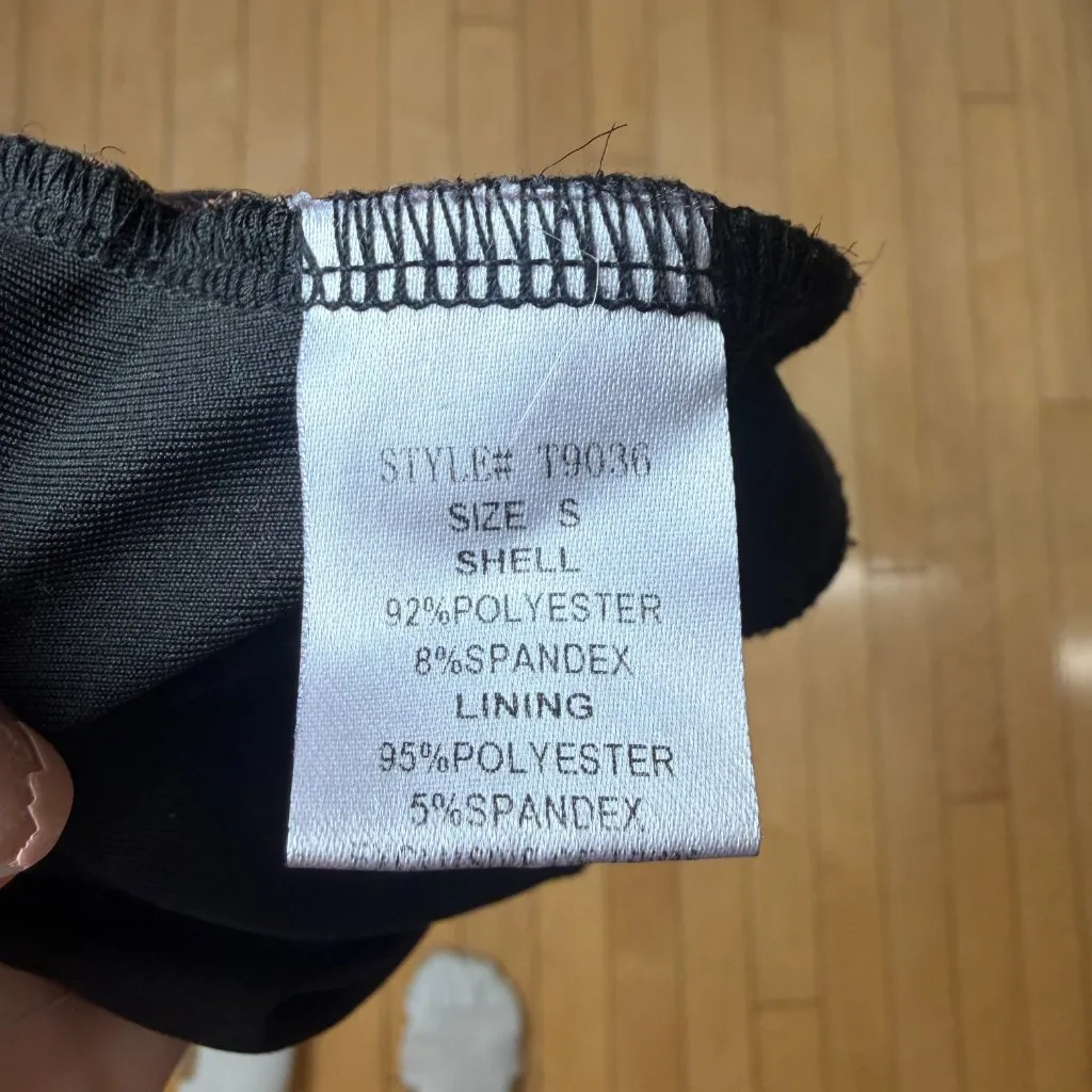 Bear Dance Brown Mesh Swirl Pattern Tube Crop Top Size Small - Image 7