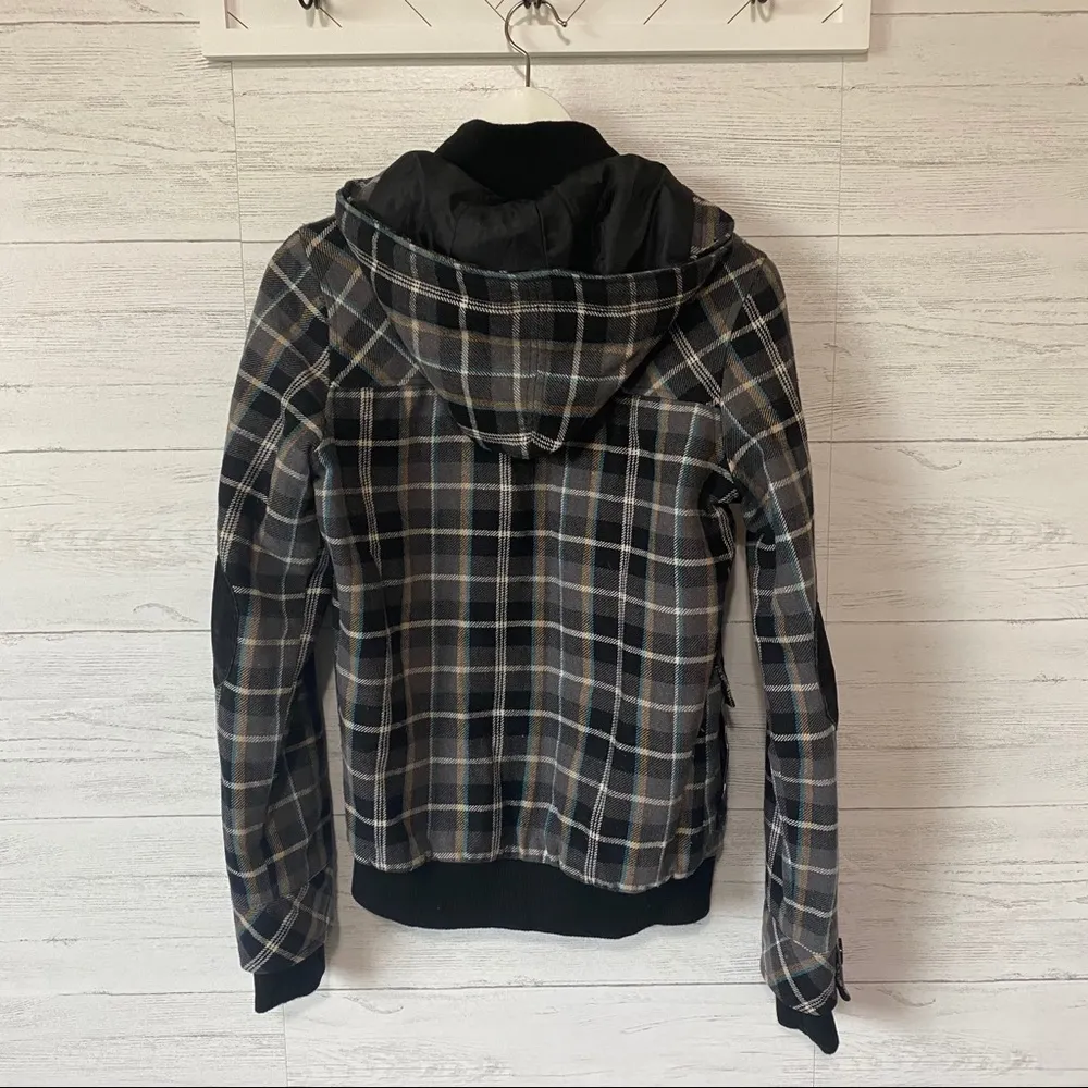 Billabong Zip Up Plaid Jacket Sz Medium - Image 6