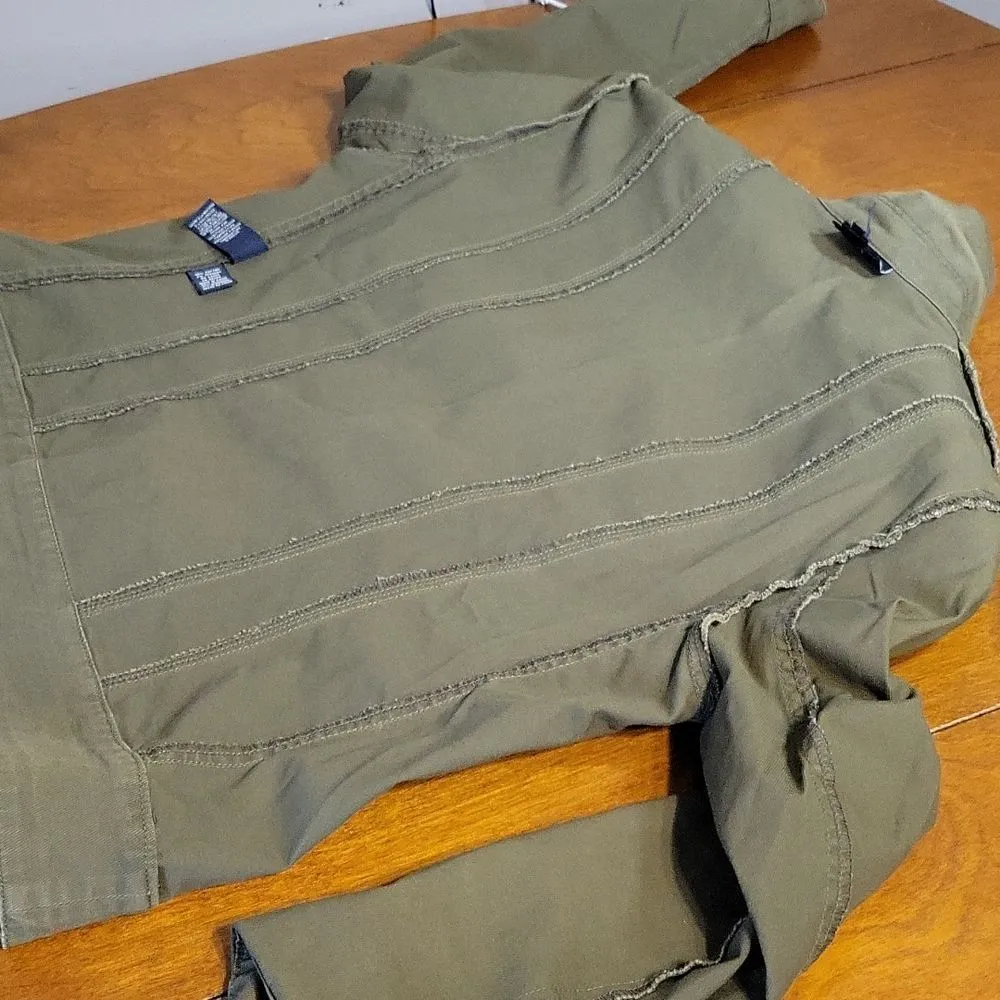 Jones New York Green Denim Jean Jacket Large Vintage - Image 15