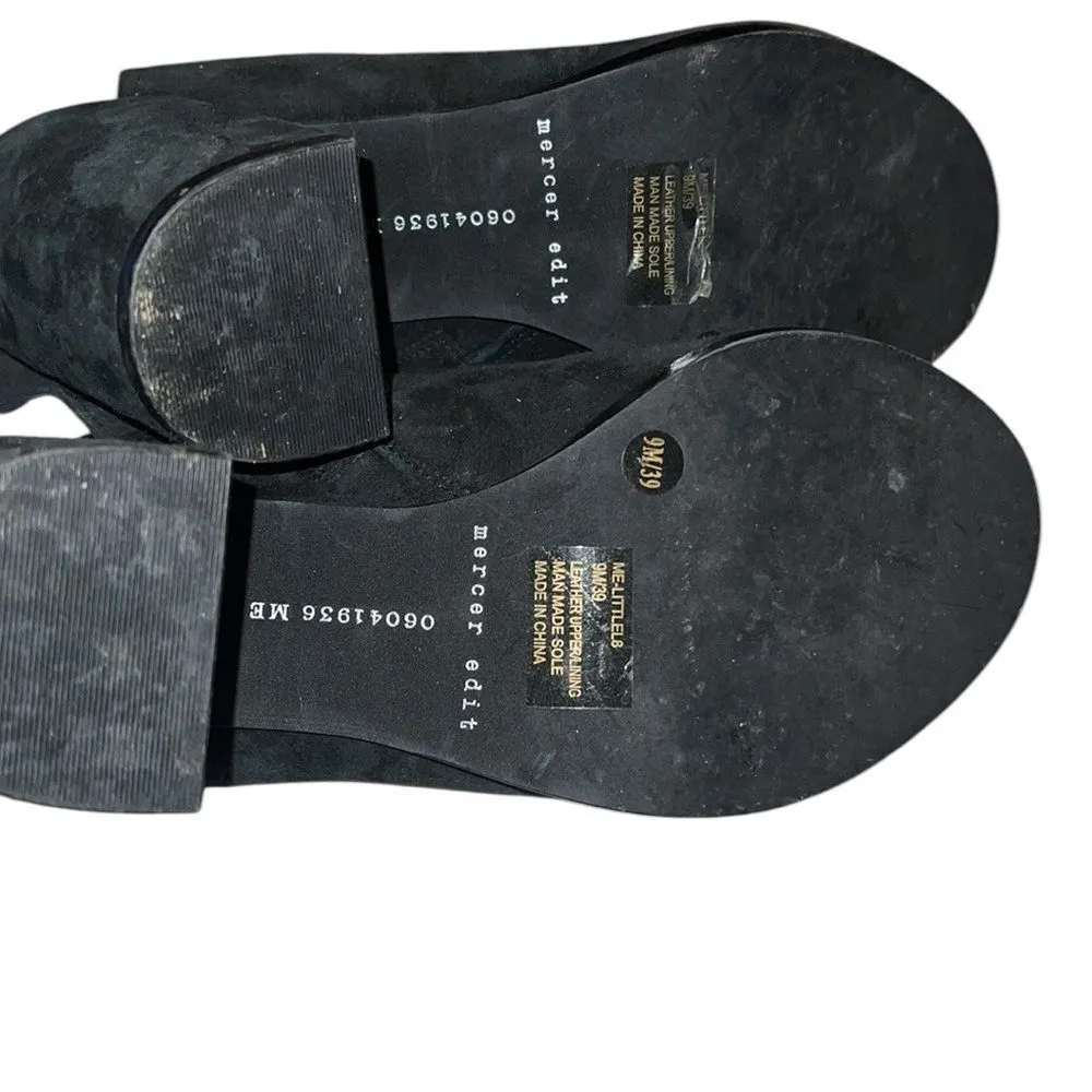 Mercer Edit Elegant Black Suede Women's Sandal Shoes Size 9 M Black - Image 5