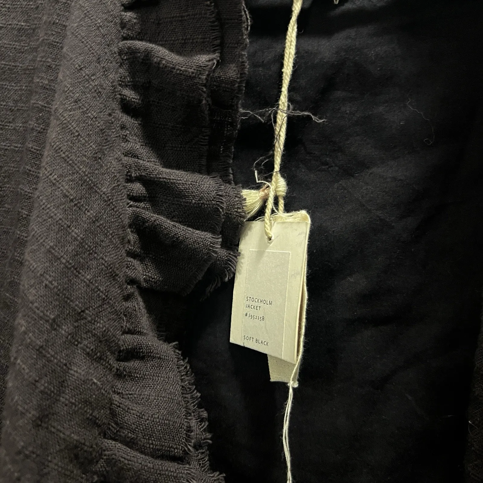 Mirth Stockholm Jacket Gray Size Large Open Front Bohemian Textured Lagenlook - Image 6