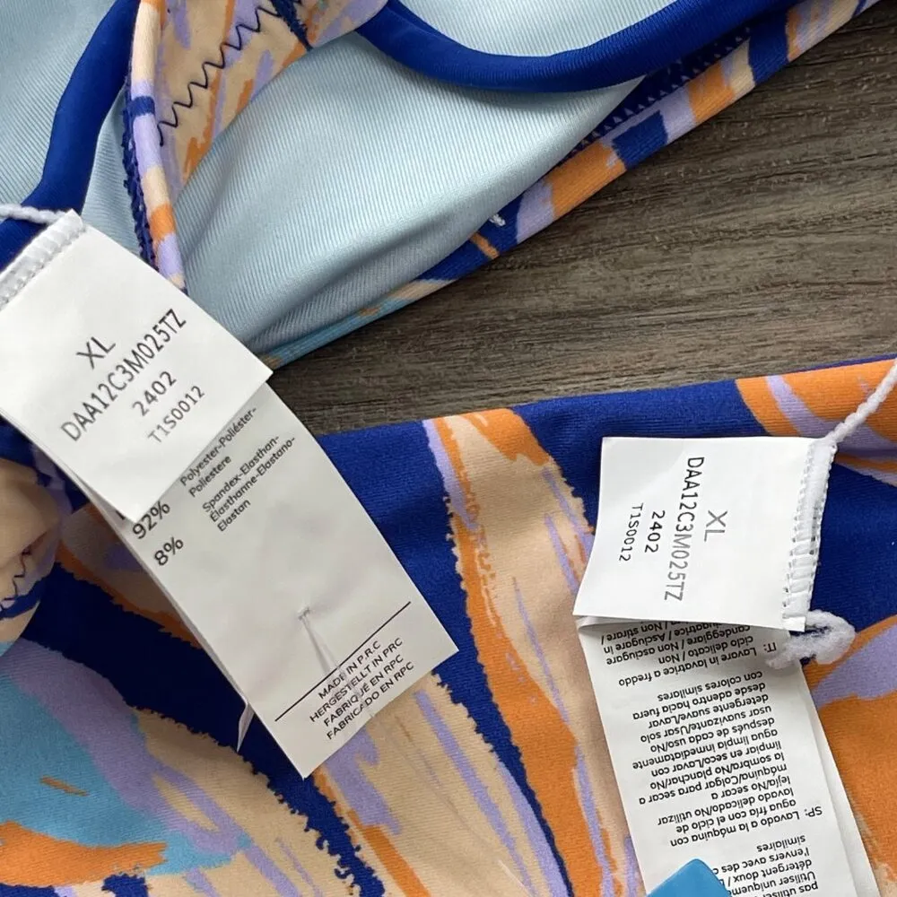 Cupshe Tropical Bikini Set Womens Size XL Strappy Back Top & Reversible Low Rise - Image 9