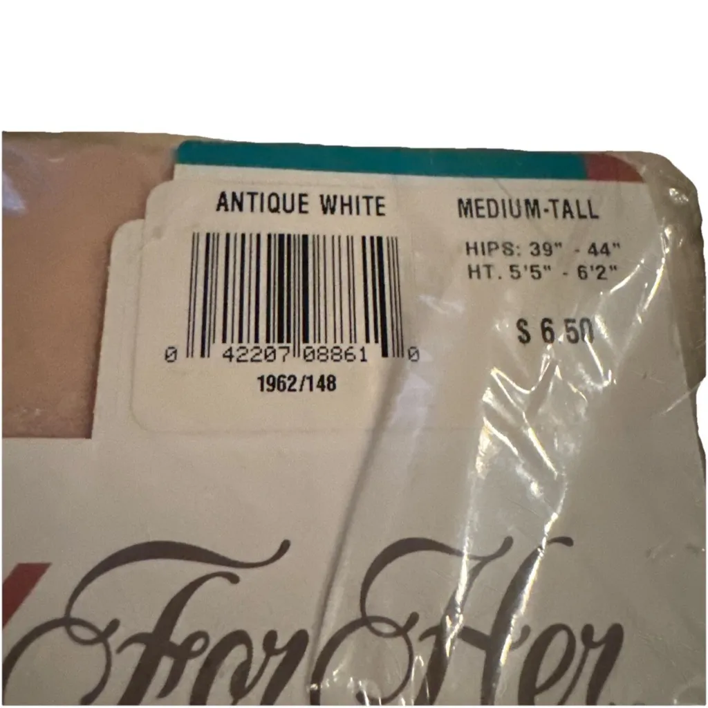 JOCKEY FOR HER SHEEREST EVER ULTRA CNTRL TOP PANTYHOSE ANTQUE WHITE M Tall - Image 3