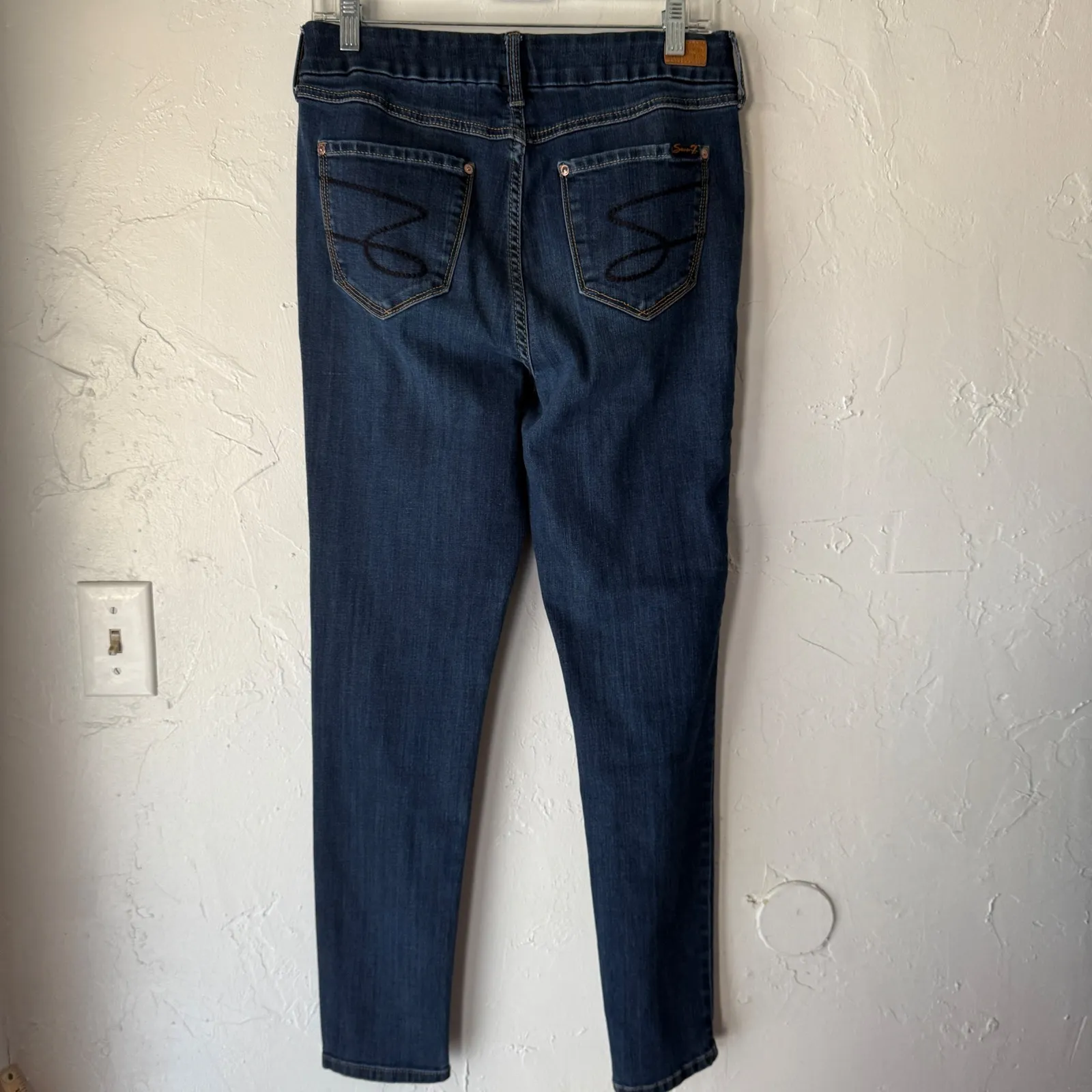 Seven7‎ Tummyless High Rise Skinny Jeans Dark Wash Women Size 10 - Image 3